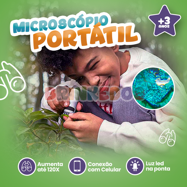 Microscópio portátil de mão para crianças